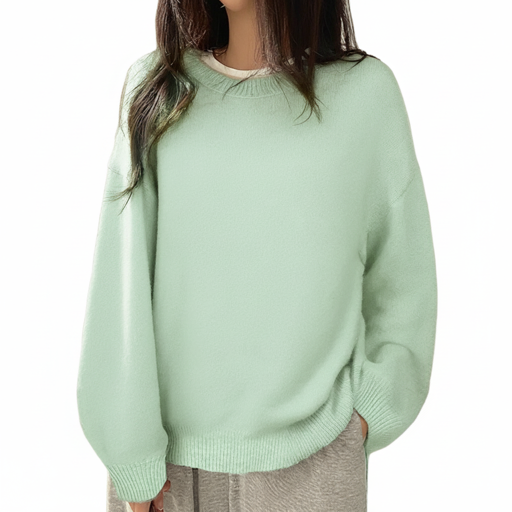 Oversized Drop Shoulder Split Hem Sweater For Women - Image 3