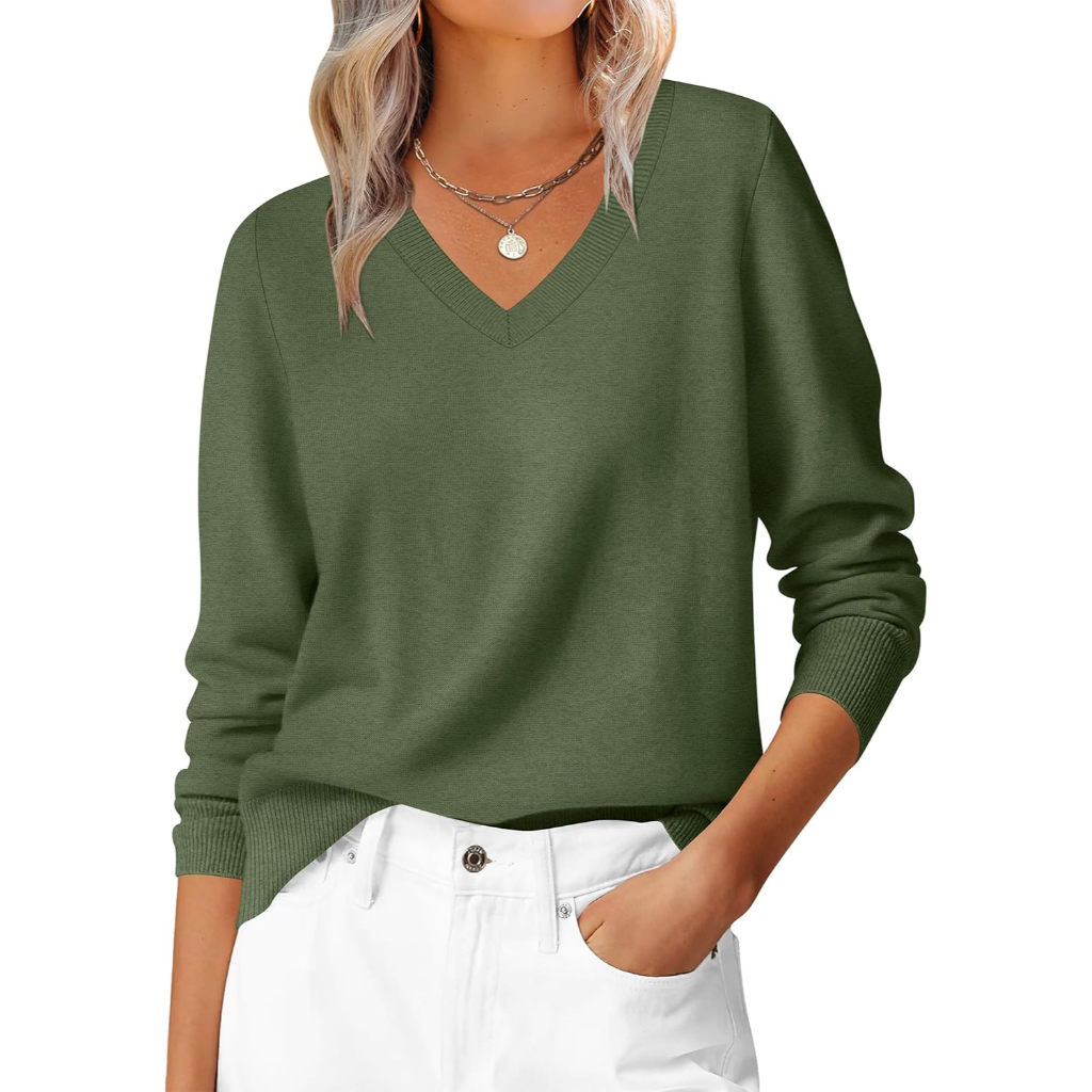 Classic Soft Long Sleeve Knit Pullover Sweater Top For Women - Image 9