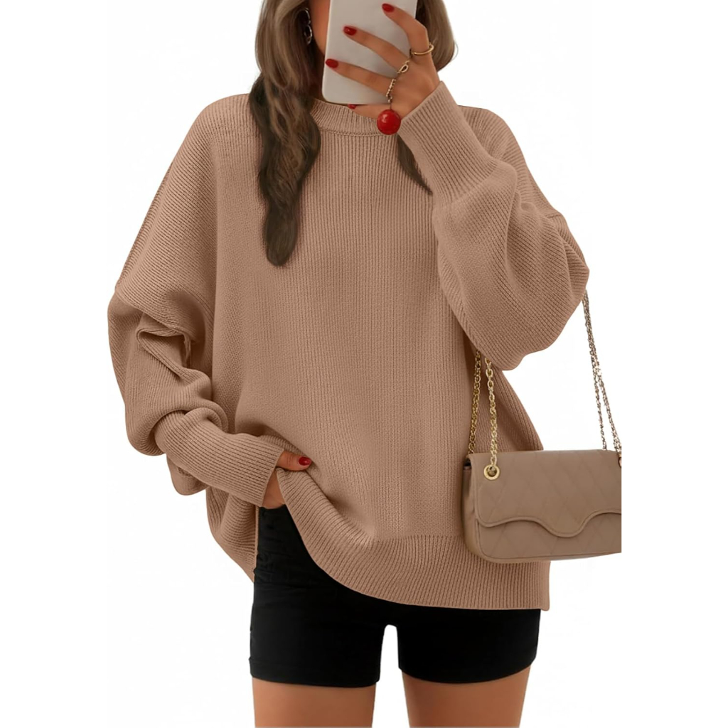 Oversized Batwing Sleeve Knit Pullover Sweater For Women - Image 15