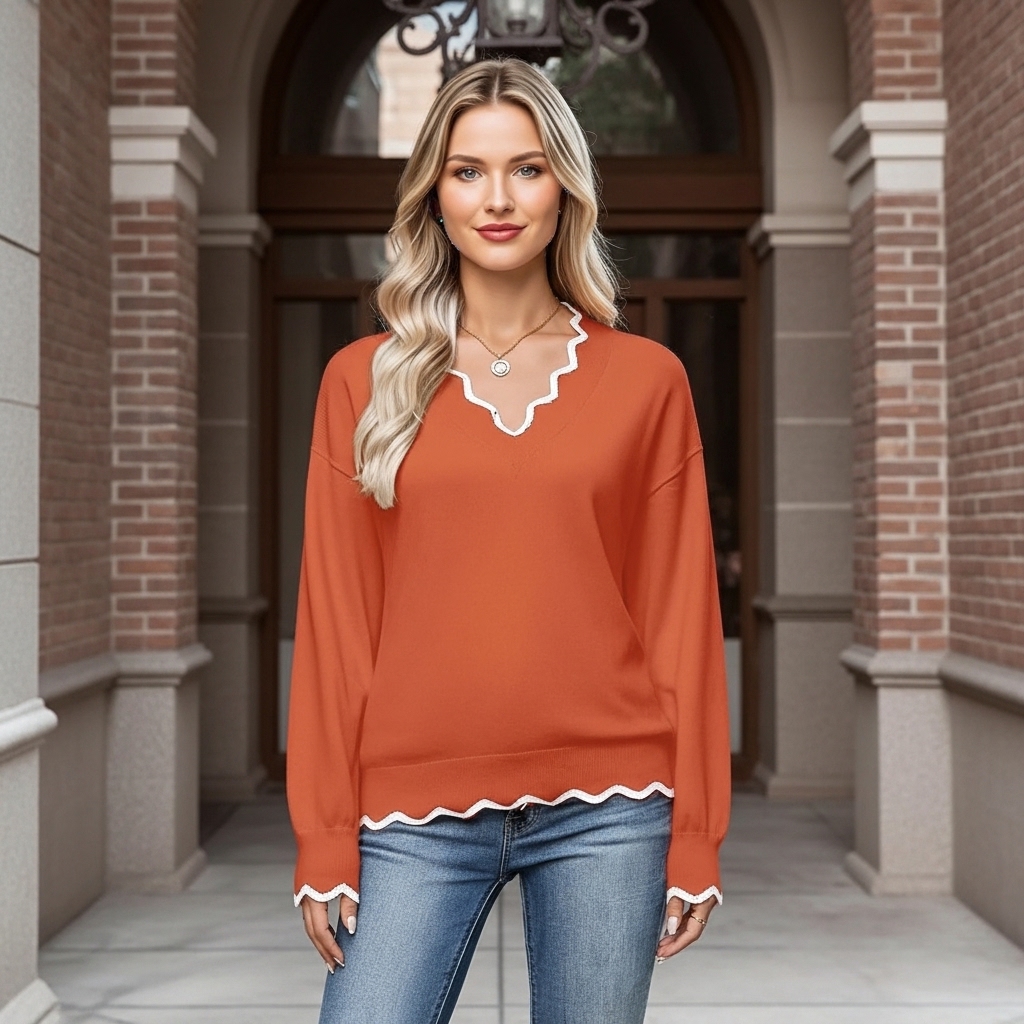 Casual Long Sleeve Lightweight Sweaters For Women - Image 5