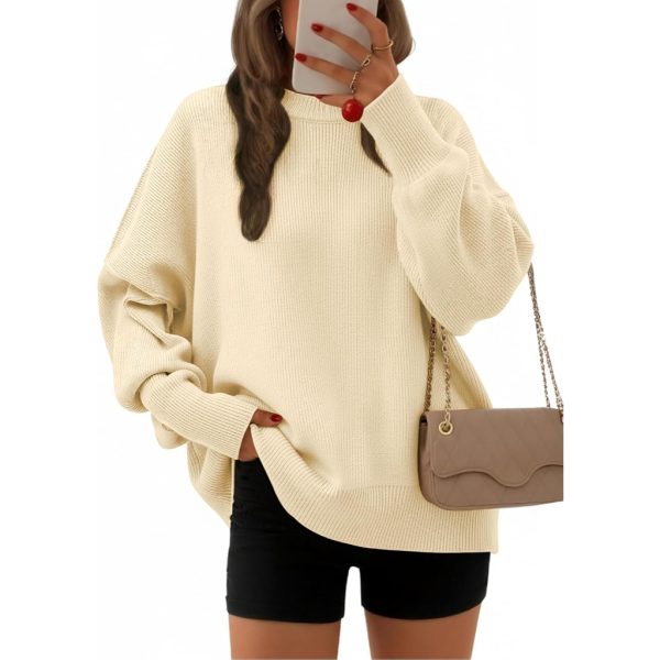 Oversized Batwing Sleeve Knit Pullover Sweater For Women
