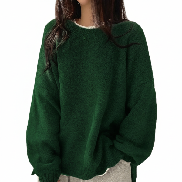 Oversized Drop Shoulder Split Hem Sweater For Women