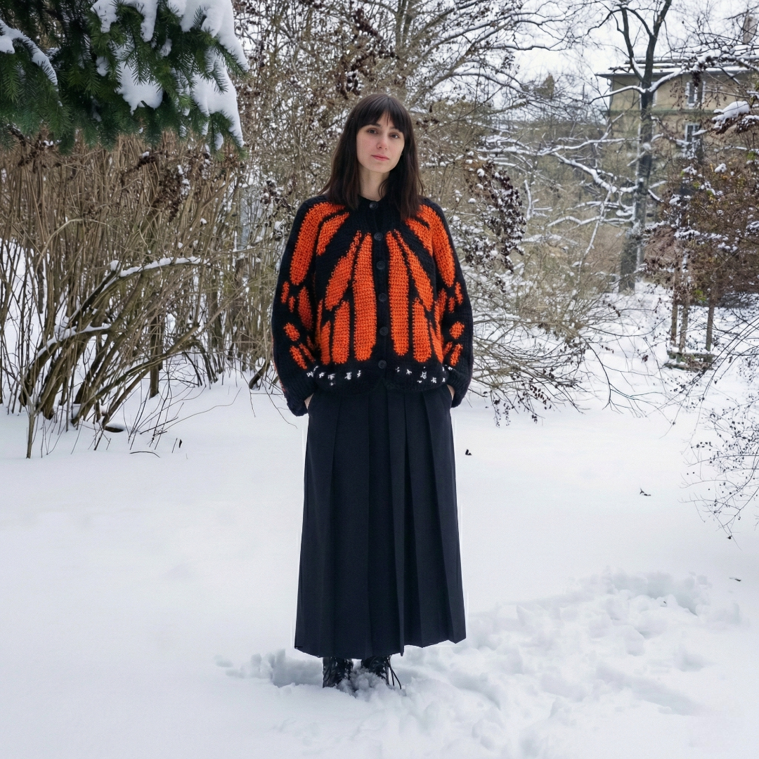 Oversized Butterfly Pattern Cardigan For Women - Image 4