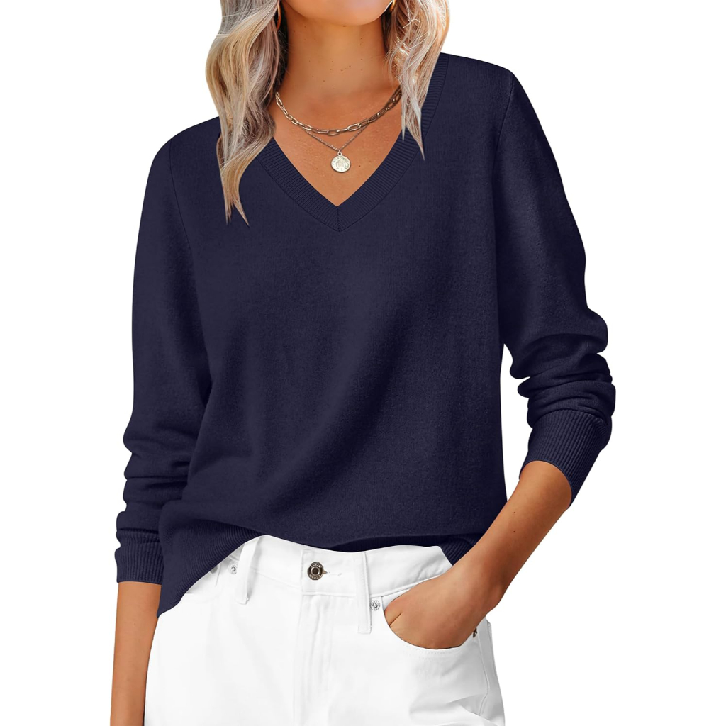 Classic Soft Long Sleeve Knit Pullover Sweater Top For Women - Image 14