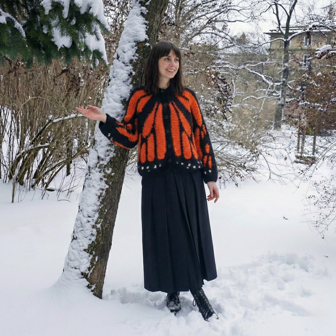 Oversized Butterfly Pattern Cardigan For Women - Image 5