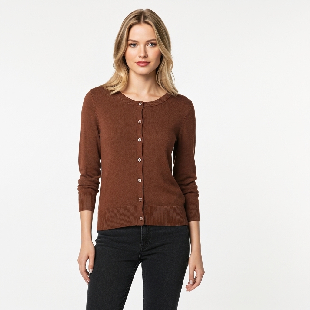 Lightweight Plus Size Cardigan With Button For Women - Image 3