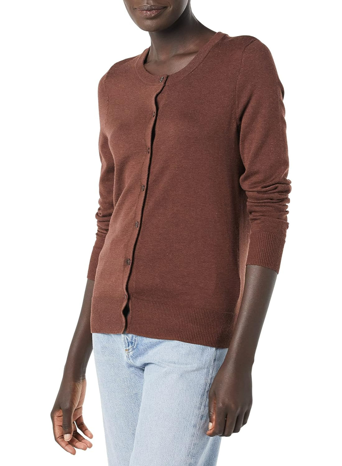 Lightweight Classic Cardigan Sweater With Ribbed Hem - Image 5