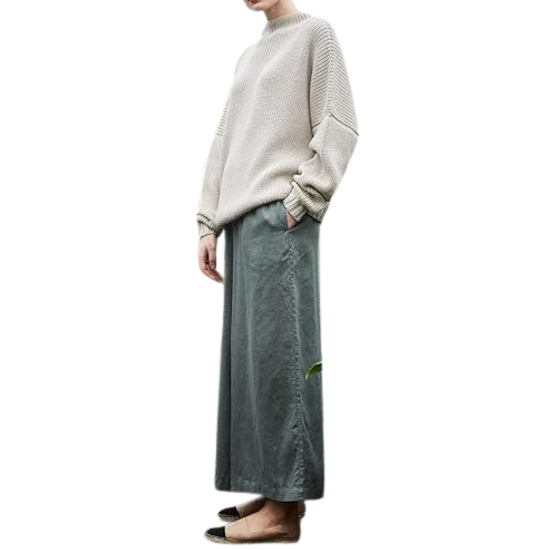 Oversized Chunky Knit Sweater With Batwing Sleeve For Women - Image 2