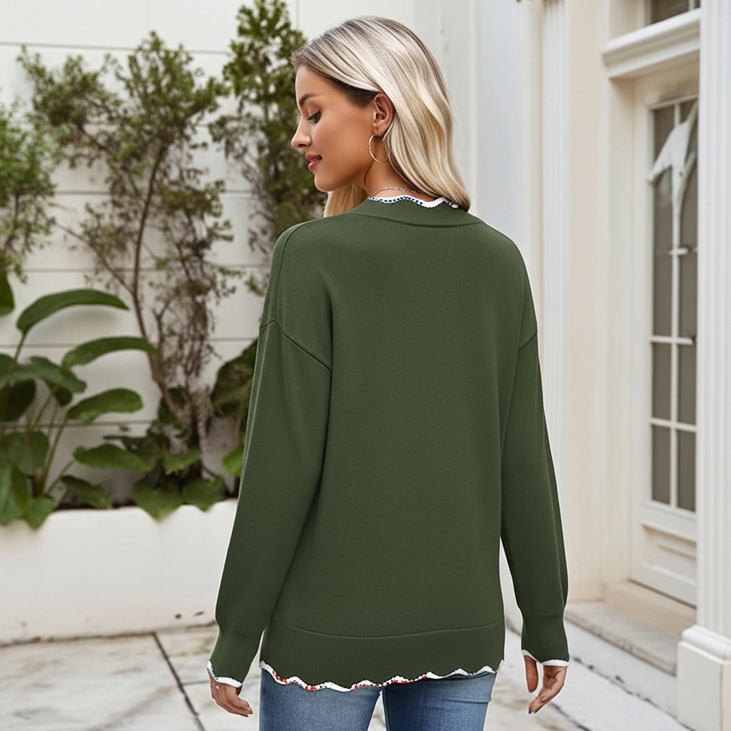 Casual Long Sleeve Lightweight Sweaters For Women - Image 18