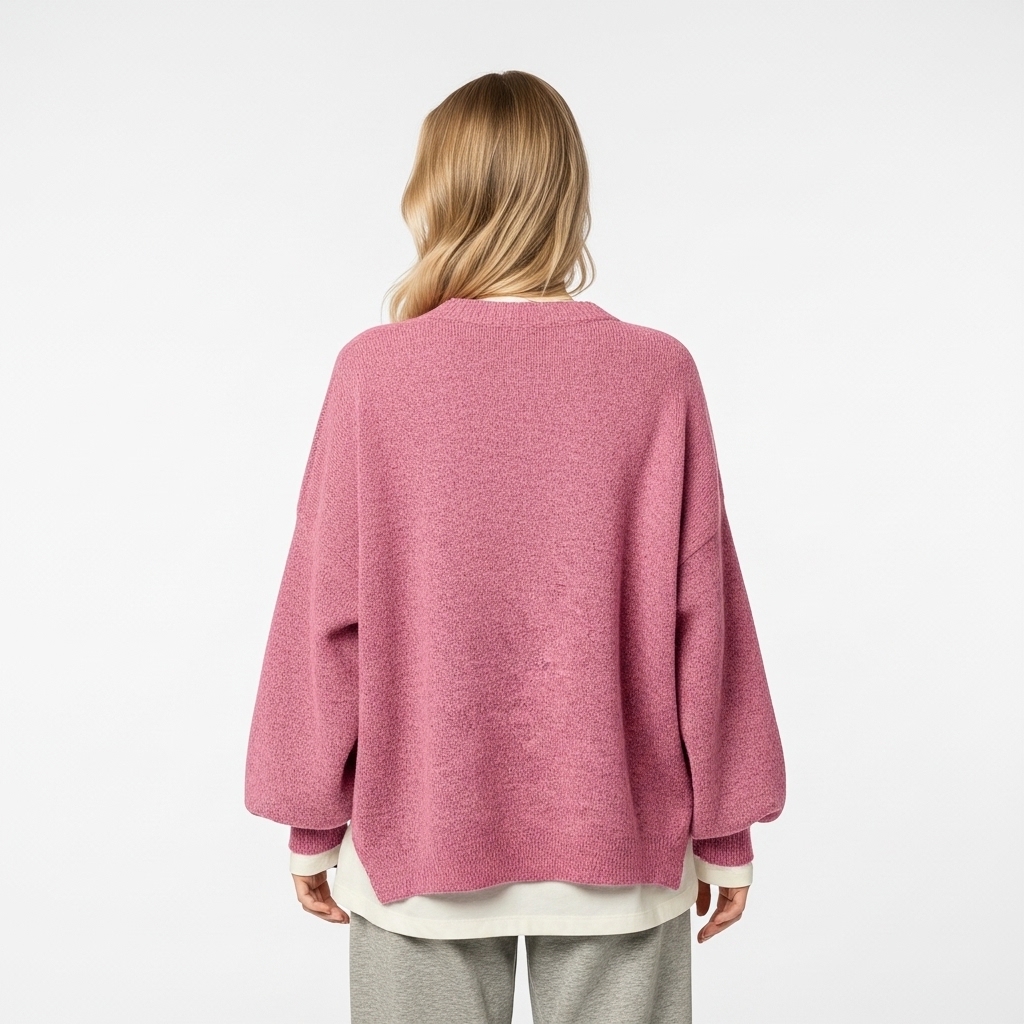 Casual Long Sleeve Sweater With Split Design And Loose Fit For Women - Image 16
