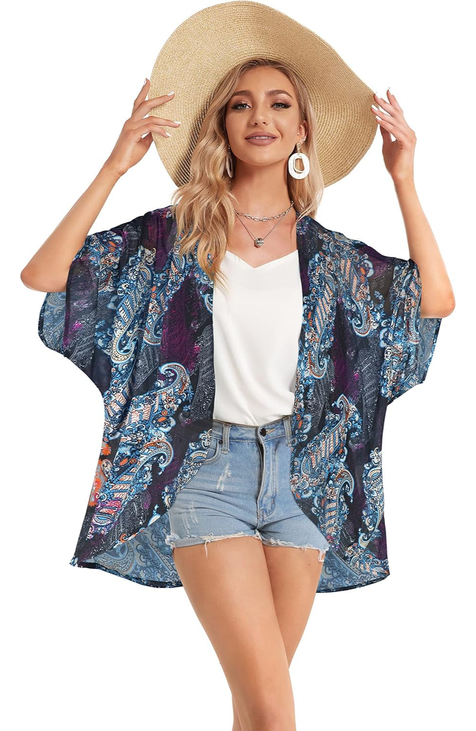 Floral Puff Sleeve Kimono Cardigan - Image 10