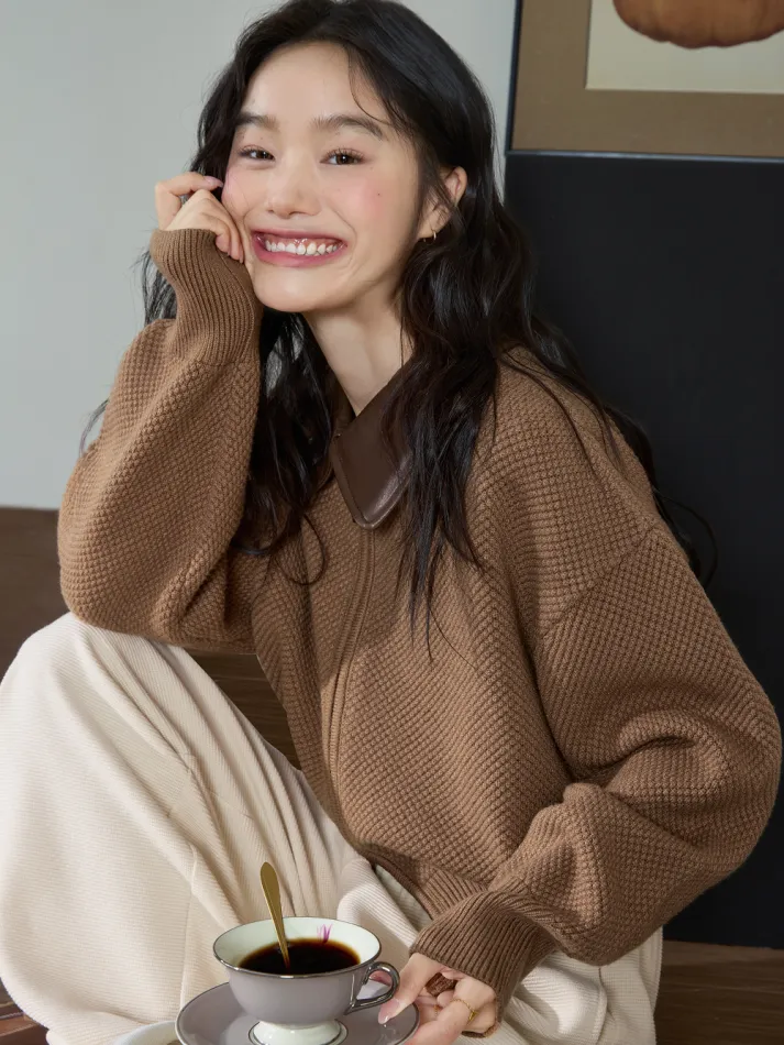 Double Zip Cardigan Sweater - Image 6