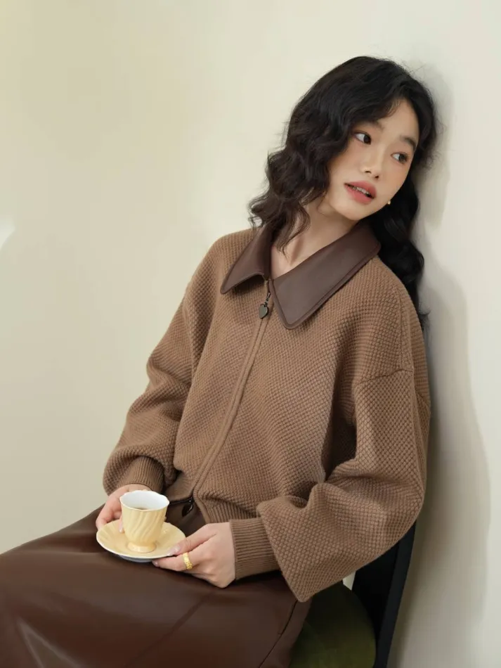 Double Zip Cardigan Sweater - Image 7