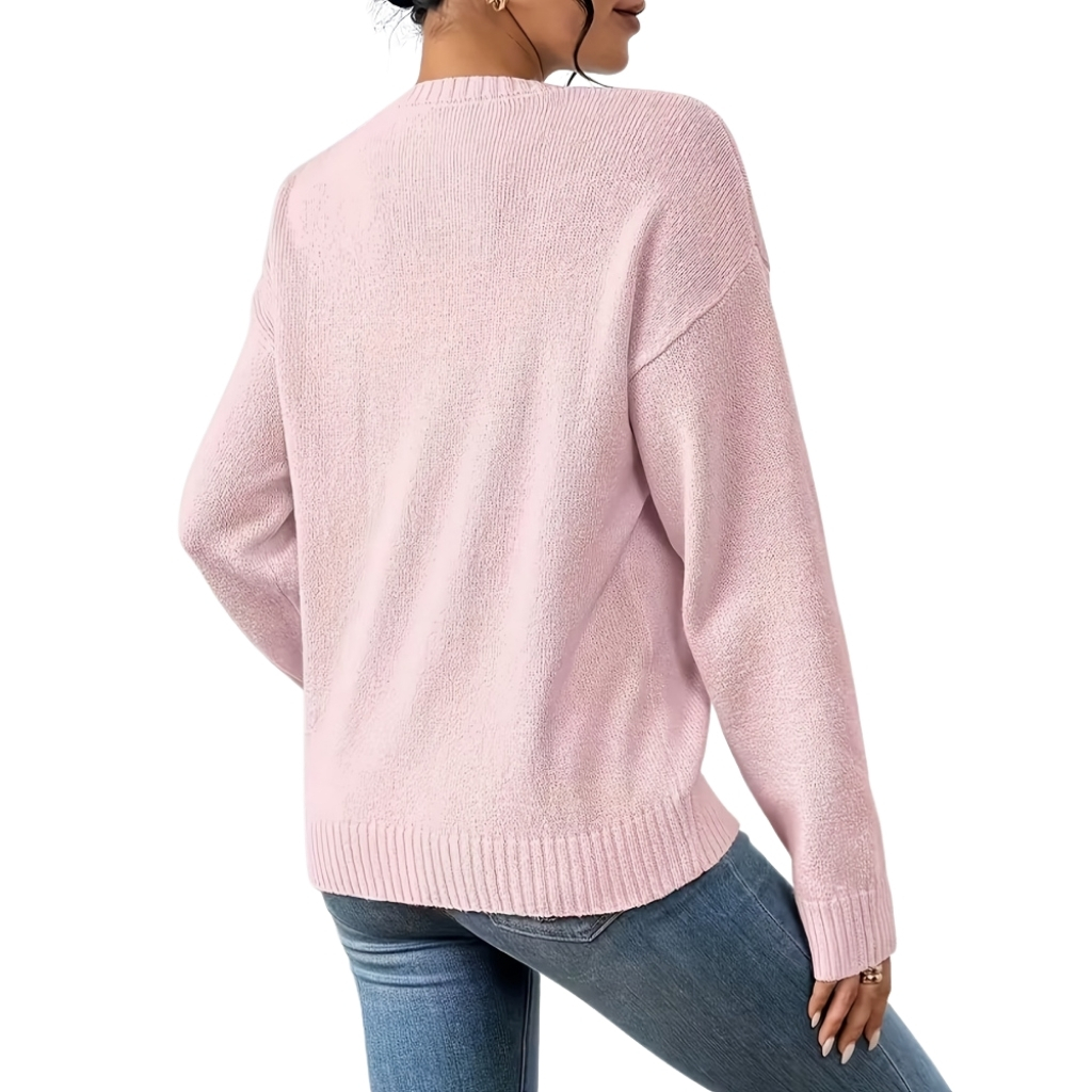 Crew Style Long Sleeve Pullover Sweater - Image 3