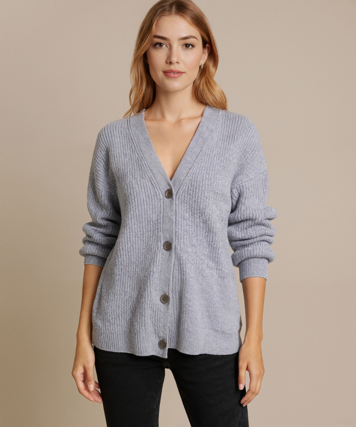 Minimalist Cashmere Knit Long Cardigan - Image 5