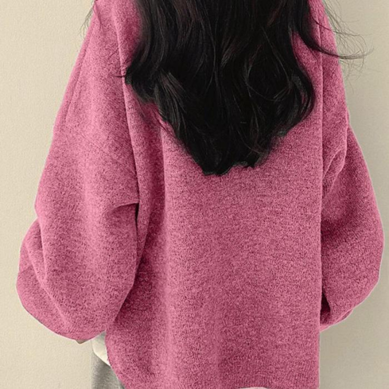 Oversized Drop Shoulder Split Hem Sweater For Women - Image 14