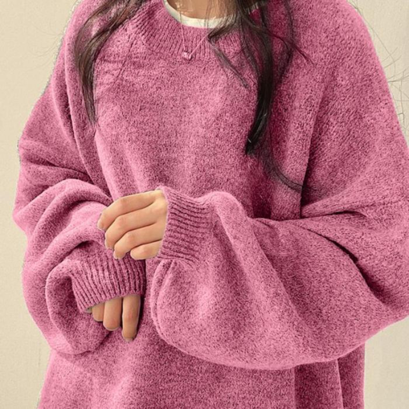 Oversized Drop Shoulder Split Hem Sweater For Women - Image 15