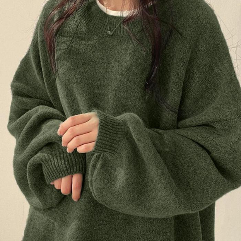 Oversized Drop Shoulder Split Hem Sweater For Women - Image 16