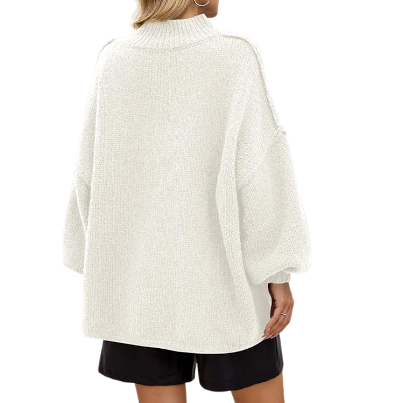 Oversized Ribbed Casual Sweater With Long Batwing Sleeve For Women - Image 14