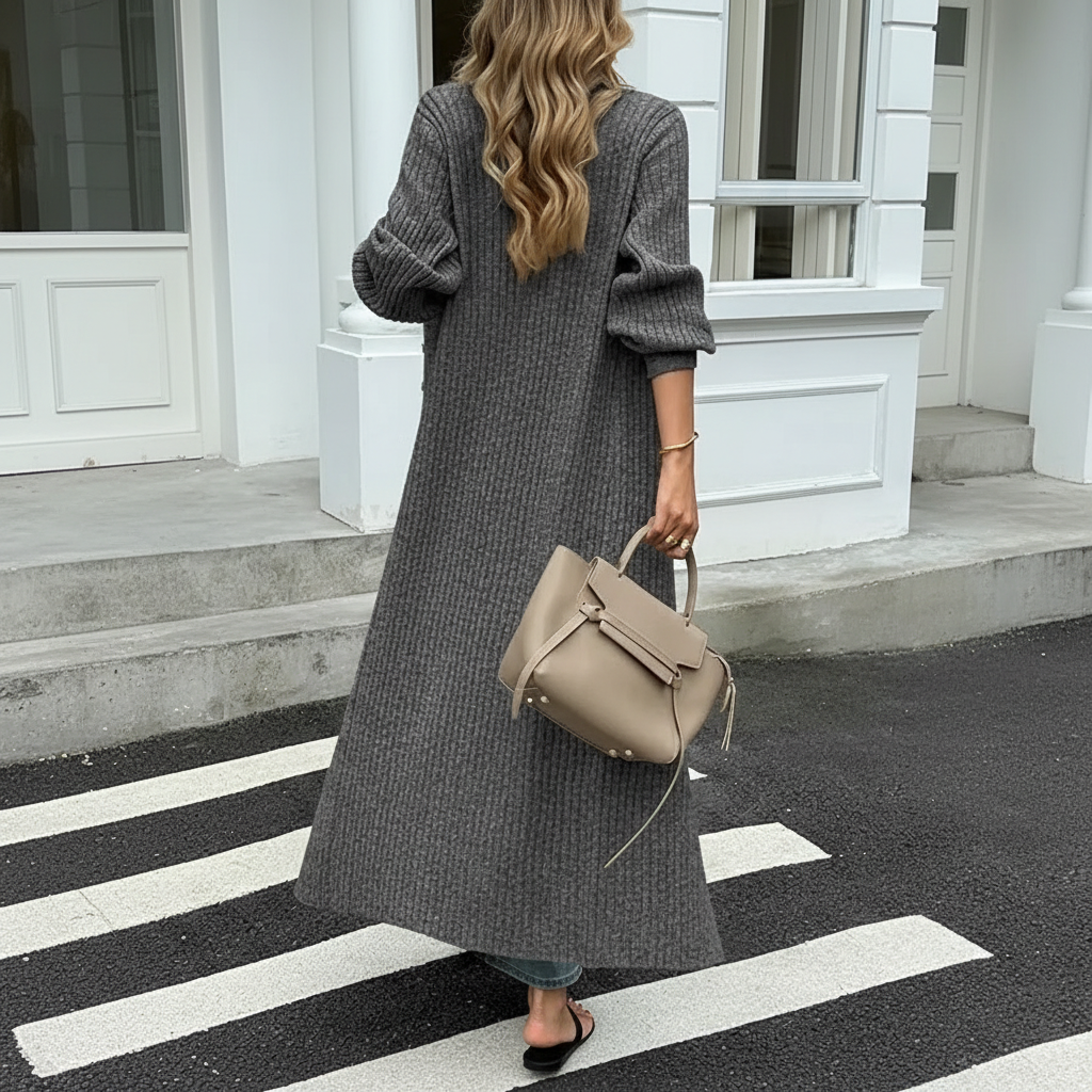 Long Sleeve Button Front Chunky Style Knit Cardigan Sweater Coat - Image 9
