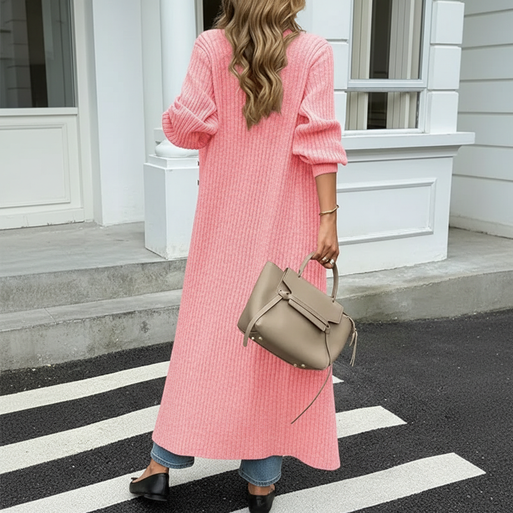 Long Sleeve Button Front Chunky Style Knit Cardigan Sweater Coat - Image 13