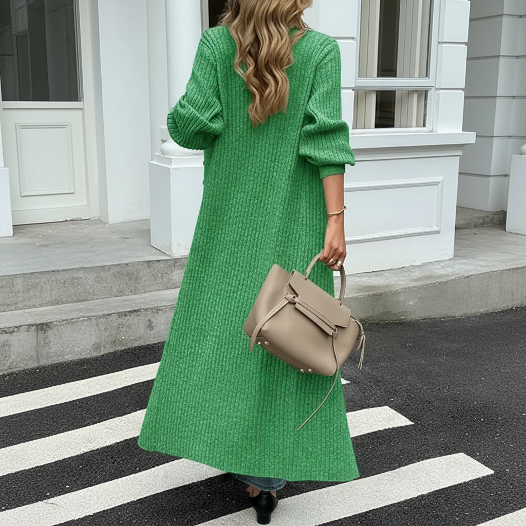 Long Sleeve Button Front Chunky Style Knit Cardigan Sweater Coat - Image 15