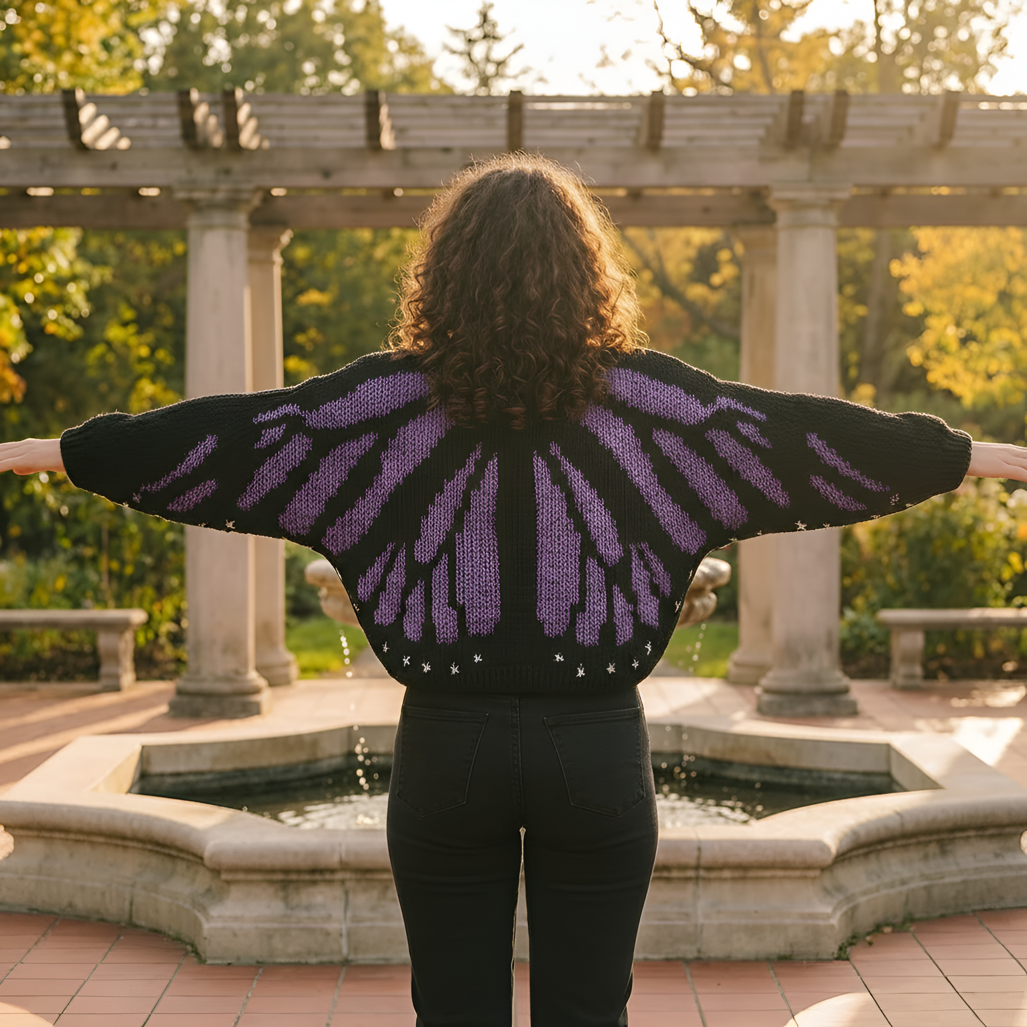 Butterfly Wings Loose Fit Knit Batwing Sleeve Cardigan Sweater - Image 2