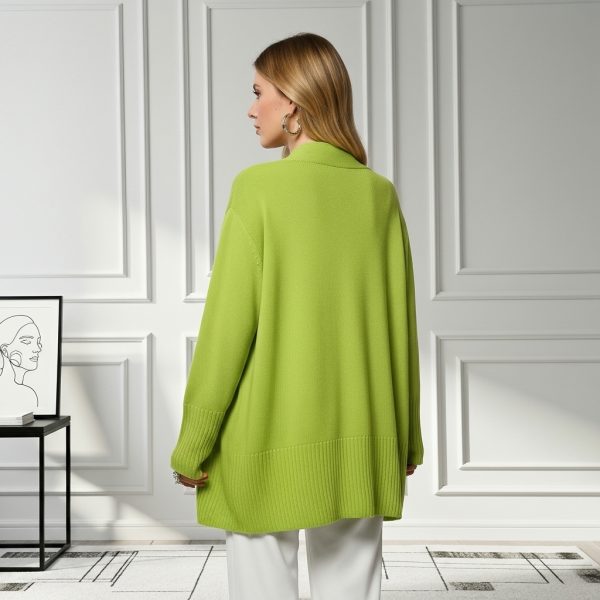 Casual Long Sleeve Sweater With Split Design And Loose Fit For Women