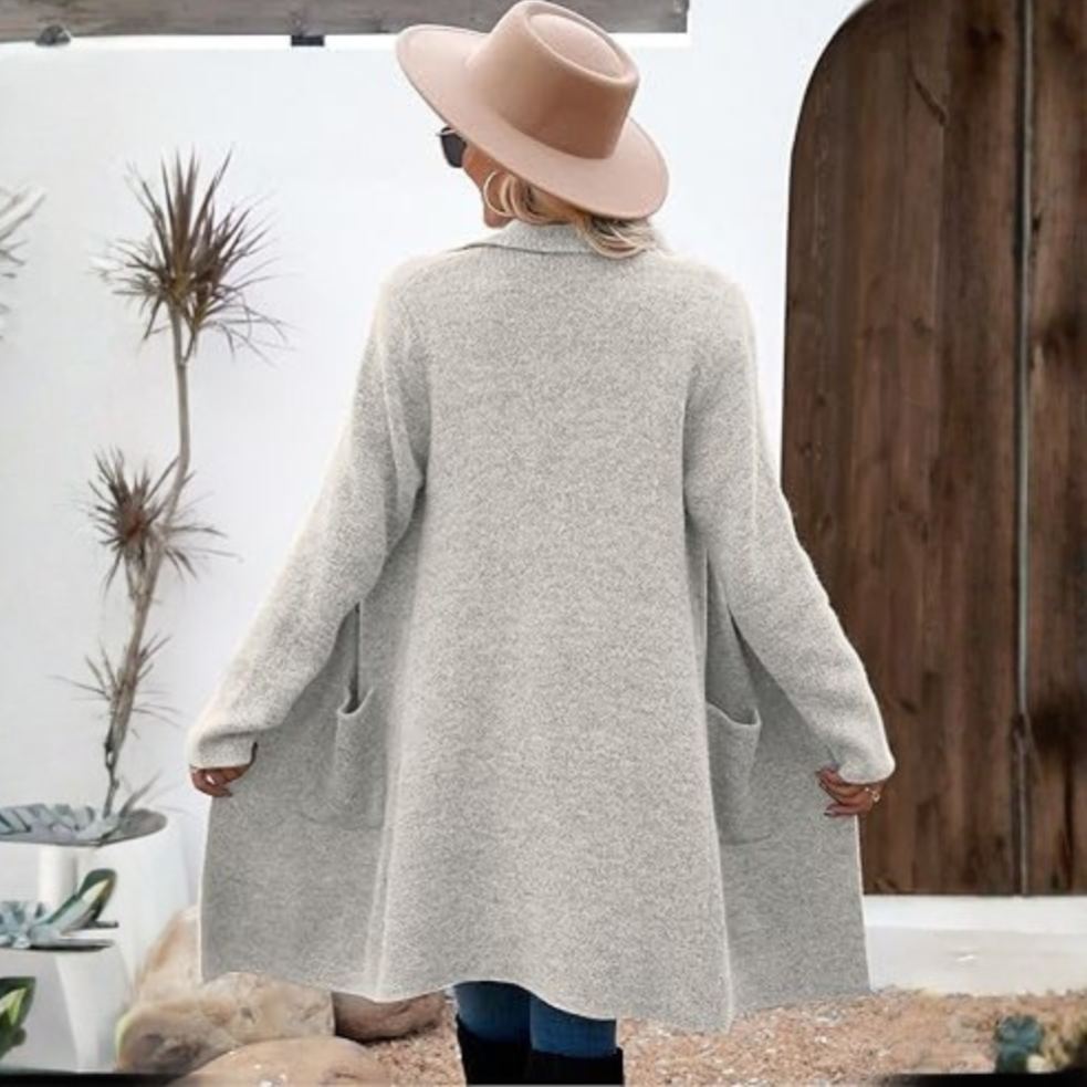 Long Open Front Cardigan Coat for Women - Image 4