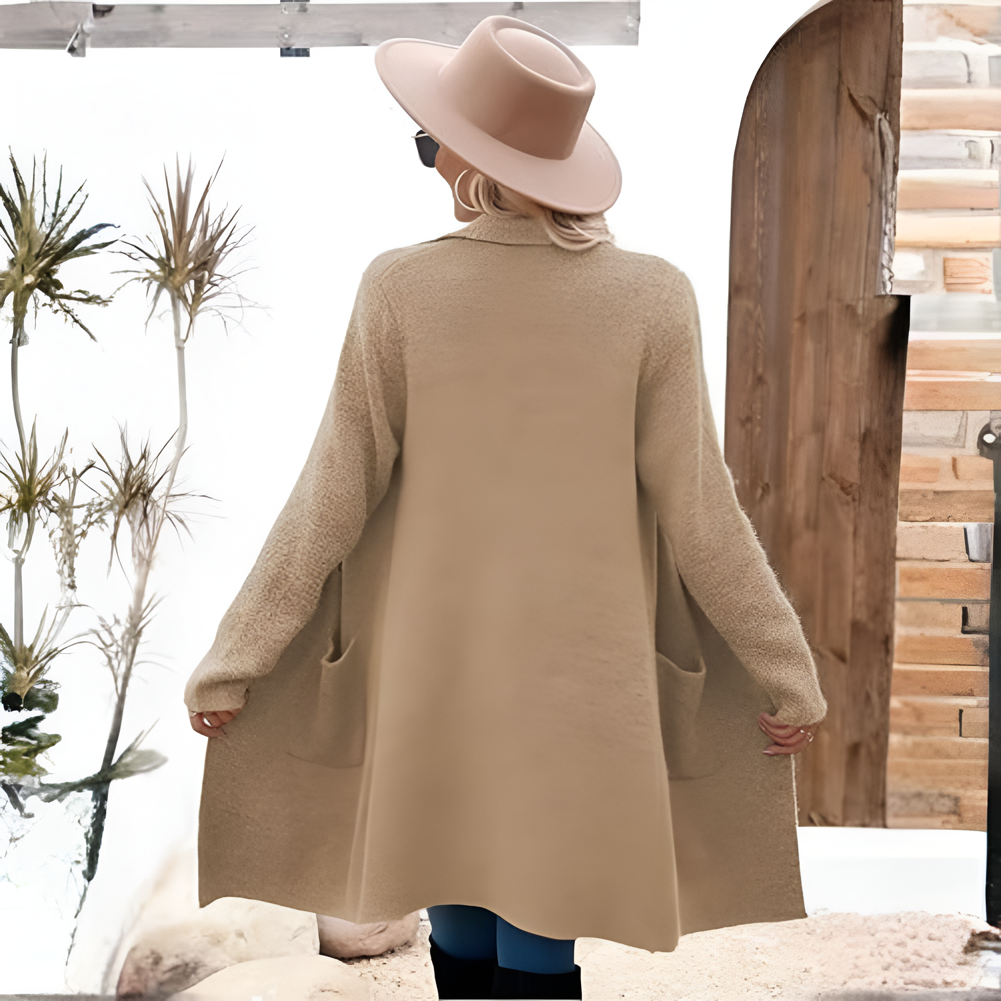 Long Open Front Cardigan Coat for Women - Image 6