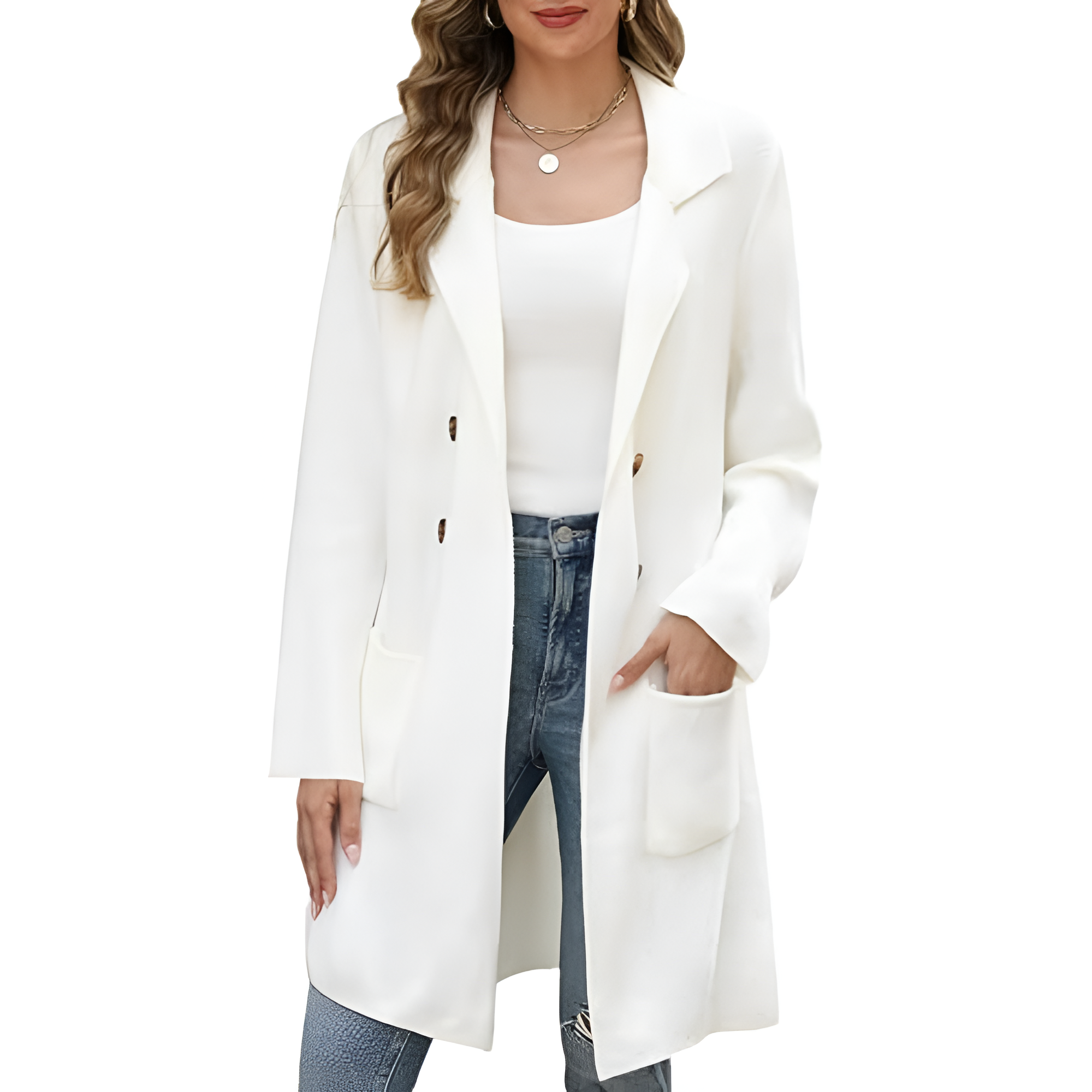 Long Open Front Cardigan Coat for Women - Image 19