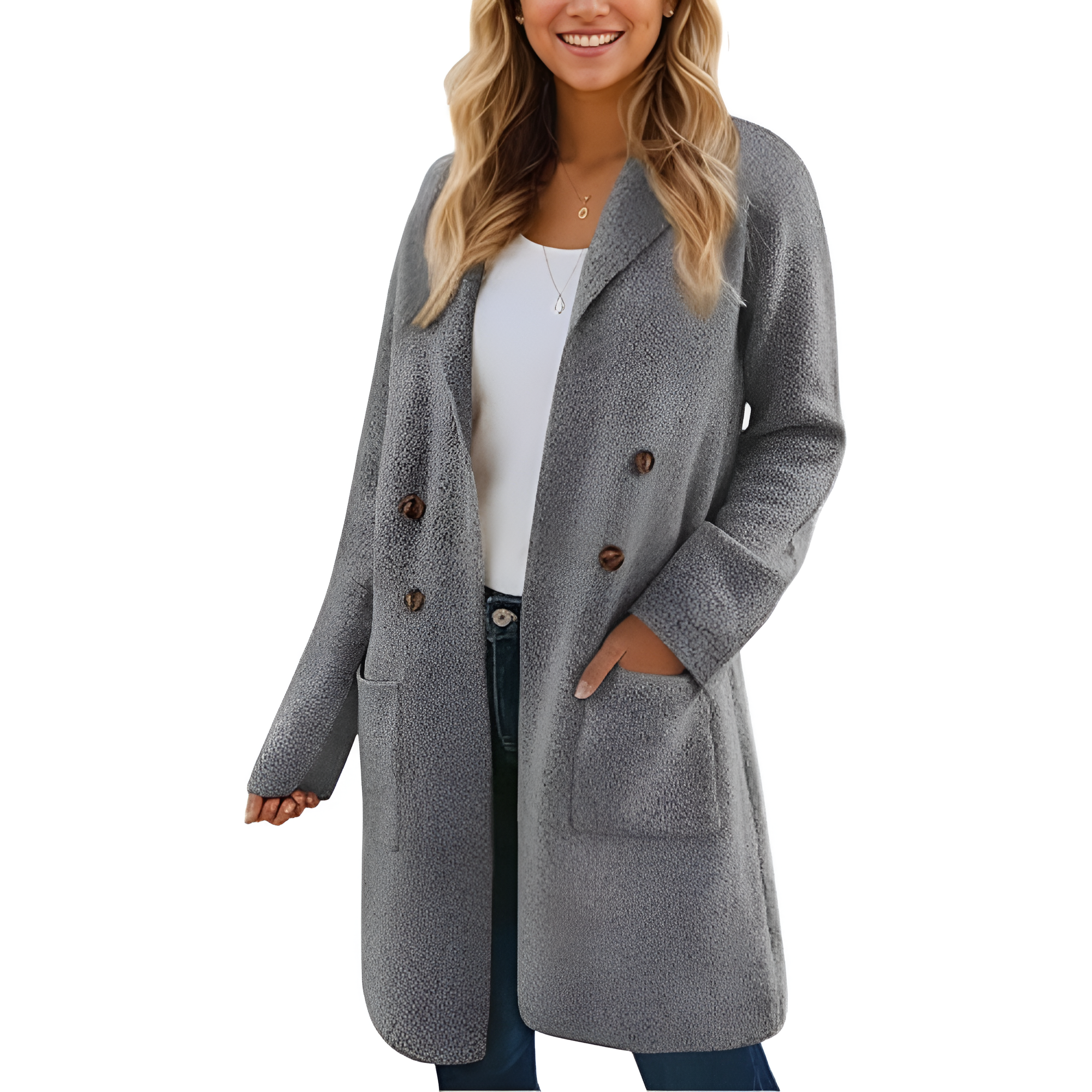 Long Open Front Cardigan Coat for Women - Image 21