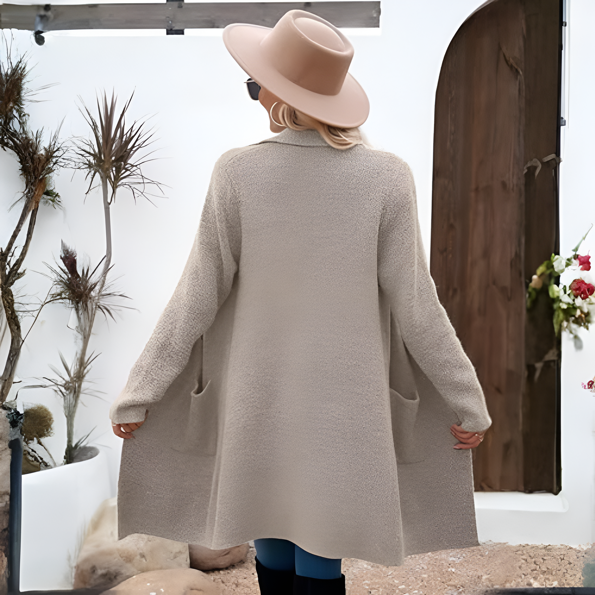Long Open Front Cardigan Coat for Women - Image 12