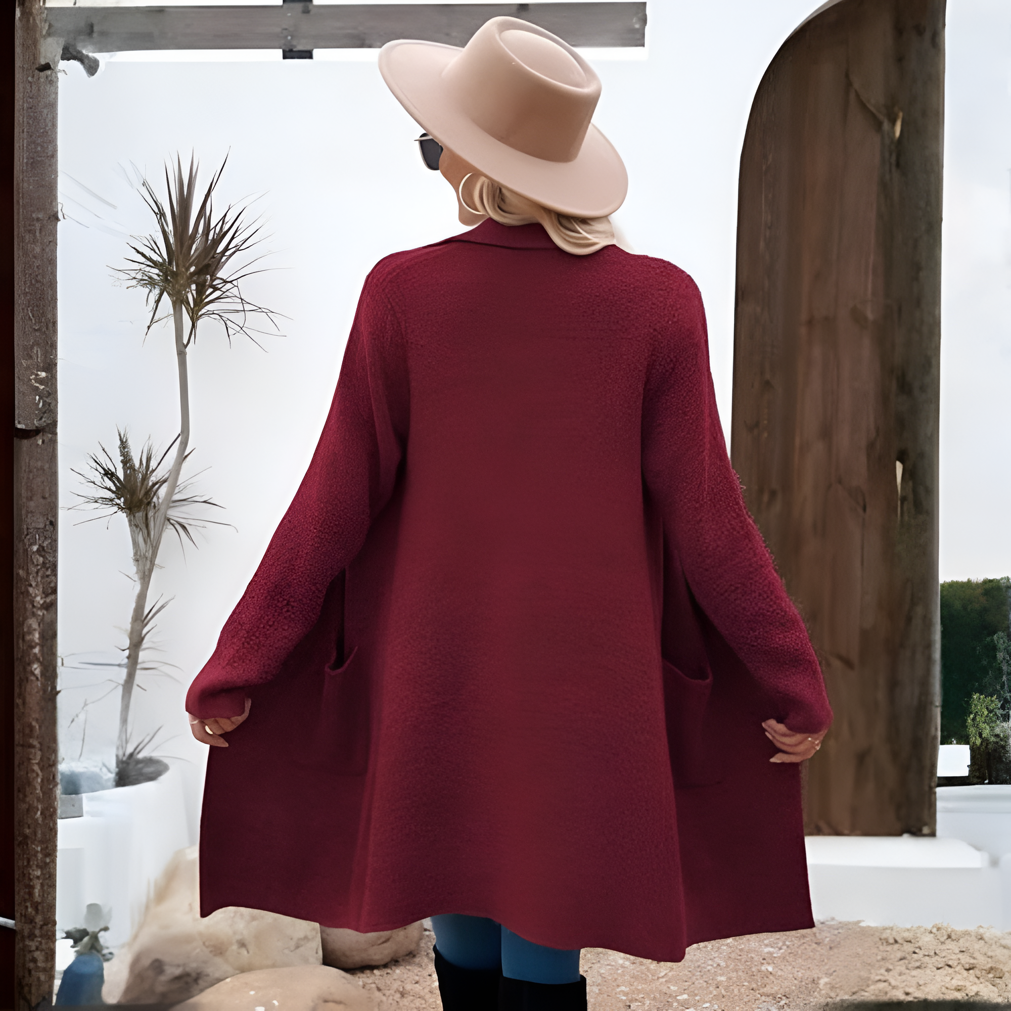 Long Open Front Cardigan Coat for Women - Image 14