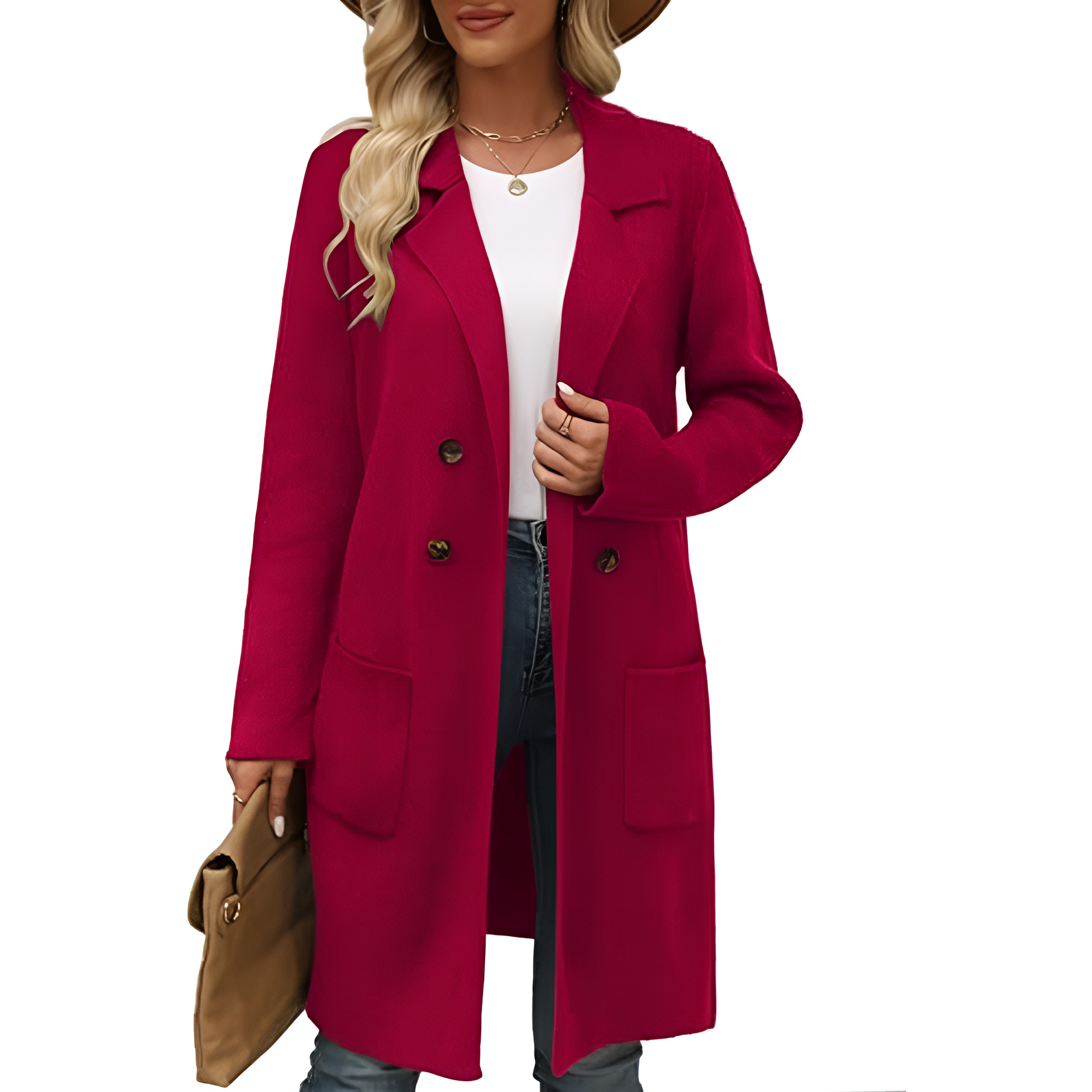 Long Open Front Cardigan Coat for Women - Image 9