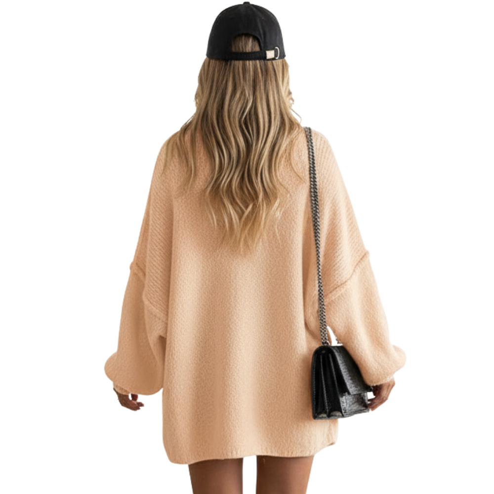 Oversized Open Front Lantern Sleeve Cardigan - Image 2