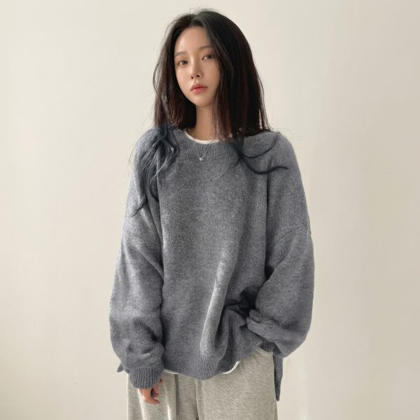 Casual Long Sleeve Round Design Sweaters For Women